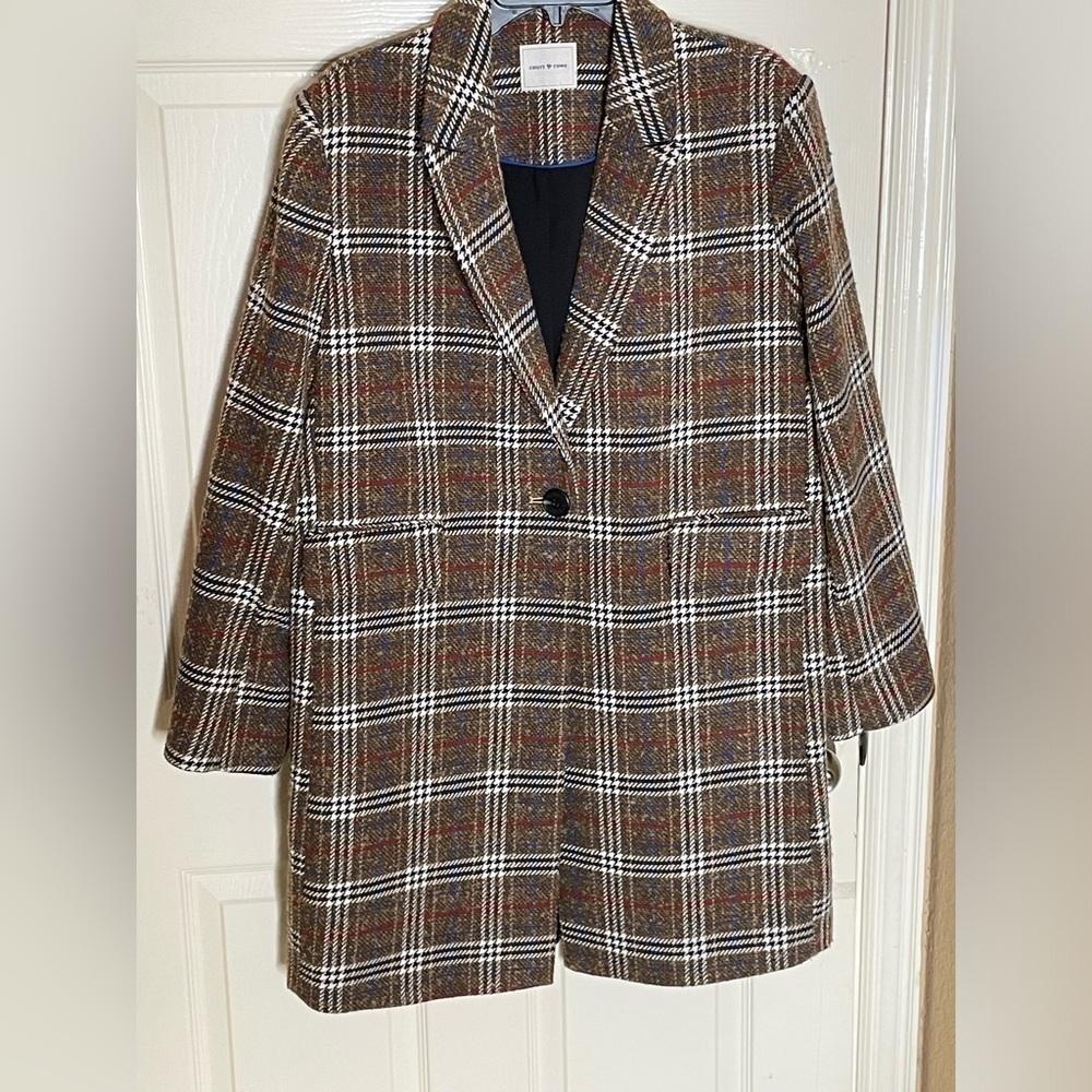 Court & Rowe Womens Car Coat Topper Jacket Front Button Tweed Plaid Cute XL‌‌‌‍‍ - Picture 9 of 10